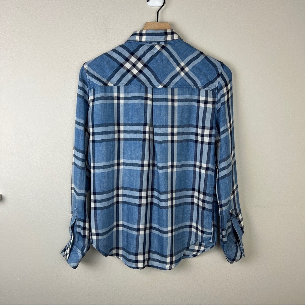 Rails Hunter Lapis White Black Button Up Shirt - image 3